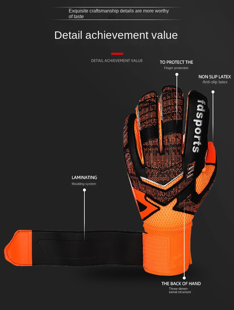 Kids Men Professional Soccer Goalkeeper Gloves 4mm Latex With Finger Protection Children Adults Football Goalie Gloves Protector
