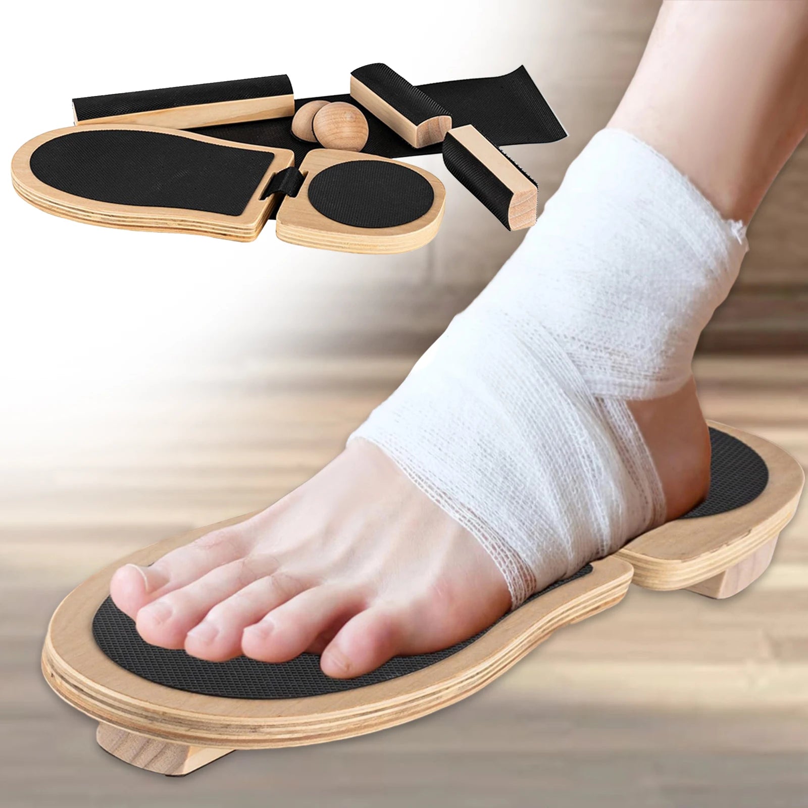 Ankle Strengthener Non Slip Foot Stretcher Stability Exercises Balance Board Wooden Ankle Strengthener Posture Corrector