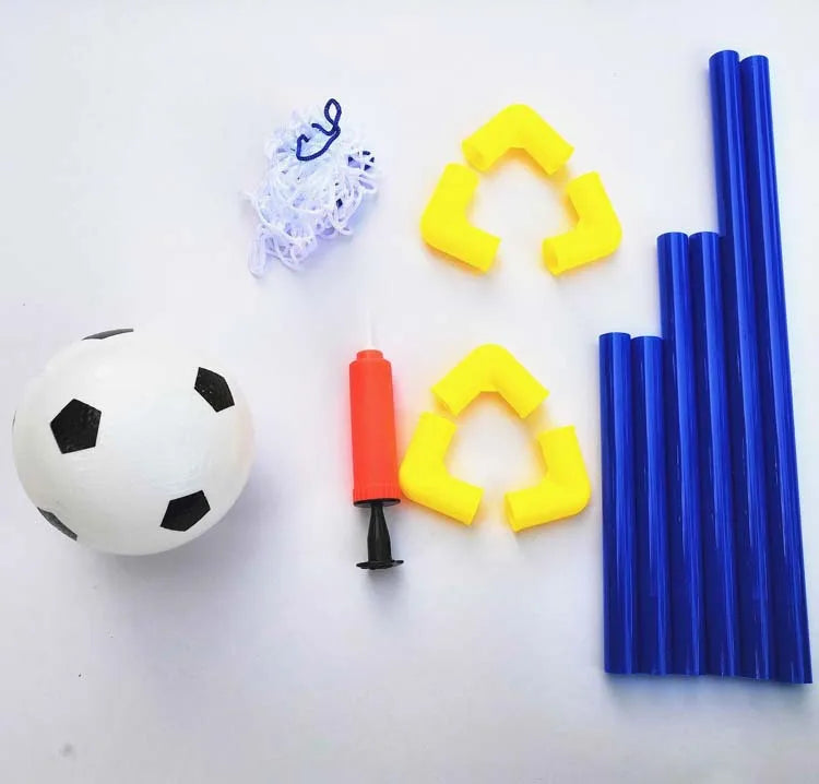 2In1 Mini Football  Ball Goal Folding Post Net + Pump Kids Sport Indoor Outdoor Games Toys Kids Sports Training Equipment