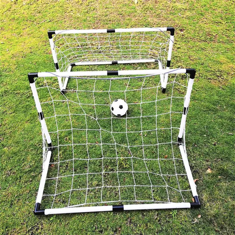 2In1 Mini Football  Ball Goal Folding Post Net + Pump Kids Sport Indoor Outdoor Games Toys Kids Sports Training Equipment
