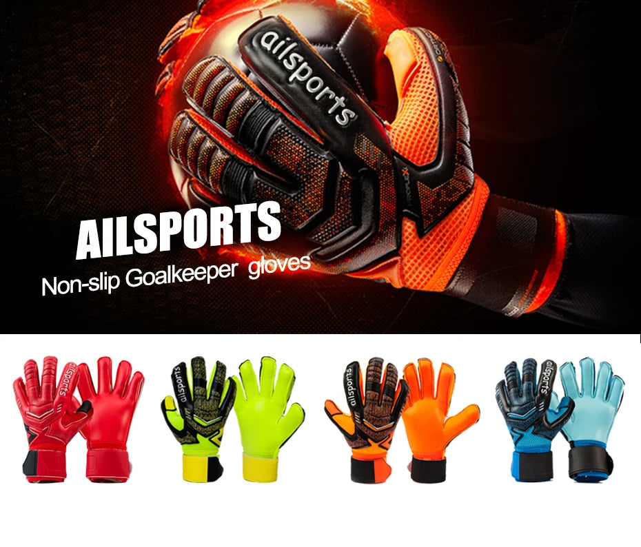 Men's Professional Football Goalkeeper Gloves Kids Latex Finger Protection Adults Soccer Sport Non-slip Goalie Gloves