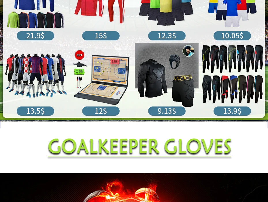Men's Professional Football Goalkeeper Gloves Kids Latex Finger Protection Adults Soccer Sport Non-slip Goalie Gloves