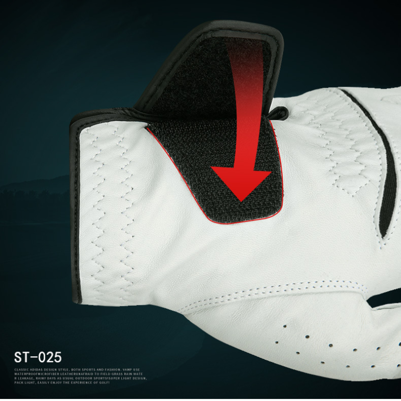 Men Golf Gloves Kid White Cape Genuine Leather Sport Hand Glove Wear Breathable Skid-proof Single Left Right Handed ST025