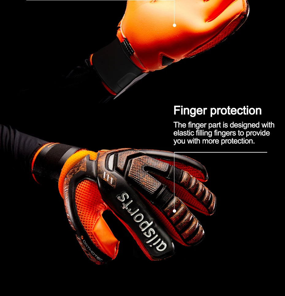 Men's Professional Football Goalkeeper Gloves Kids Latex Finger Protection Adults Soccer Sport Non-slip Goalie Gloves