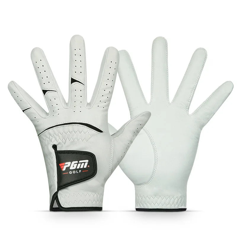 Men Golf Gloves Kid White Cape Genuine Leather Sport Hand Glove Wear Breathable Skid-proof Single Left Right Handed ST025