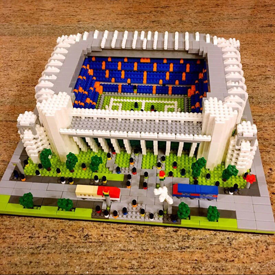 Barcelona Soccer Stadium Micro Blocks Building Sets Mini Bricks Architecture Building Block Toys for Adults Football Field Gift
