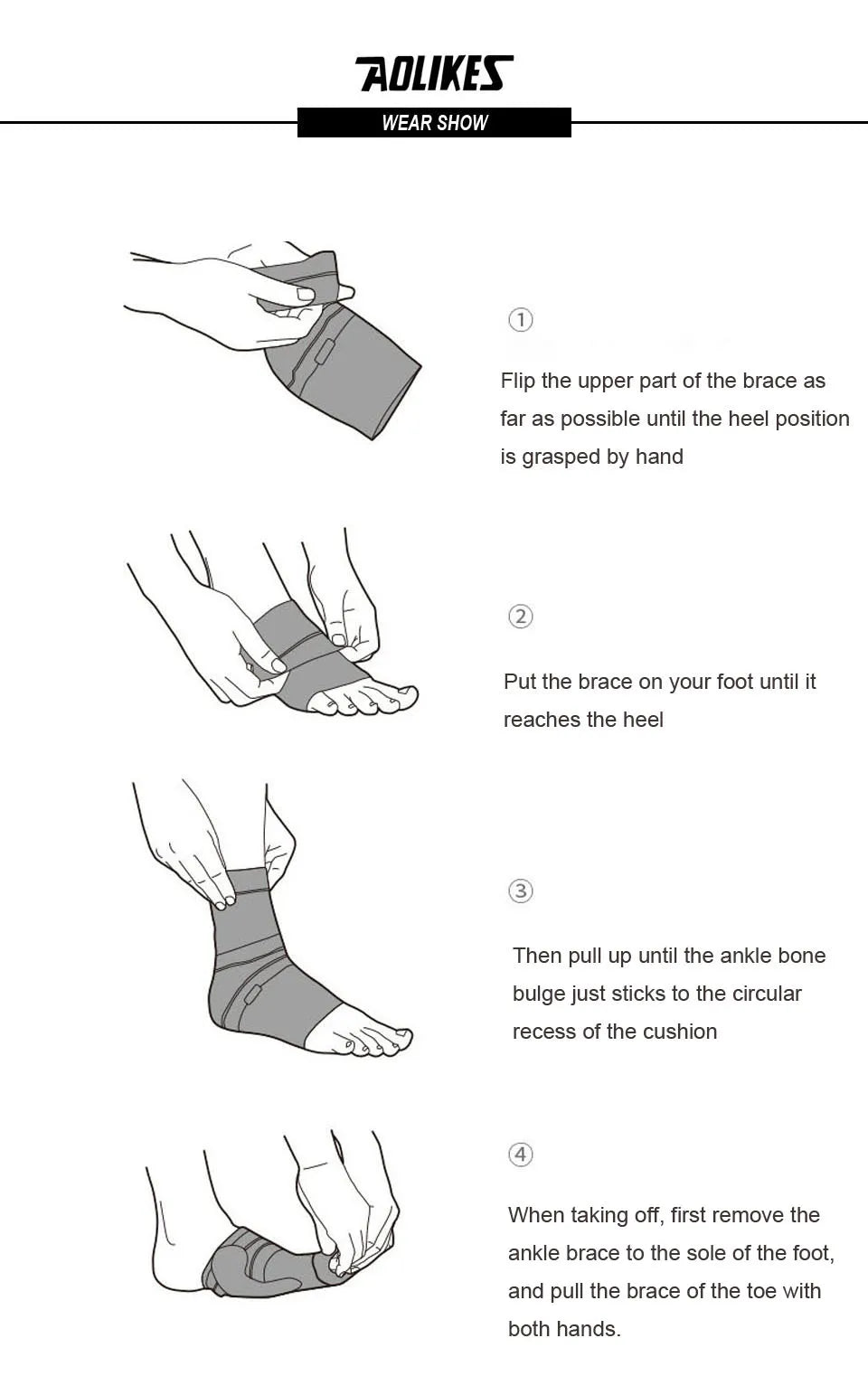 AOLIKES 1PCS Sports Ankle Support Ankle Pads Elastic Brace Guard Foot Basketball Football Badminton Anti Sprained Ankles Protect