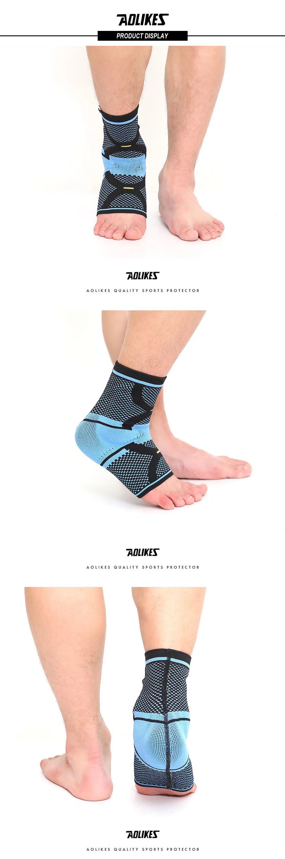 AOLIKES 1PCS Sports Ankle Support Ankle Pads Elastic Brace Guard Foot Basketball Football Badminton Anti Sprained Ankles Protect