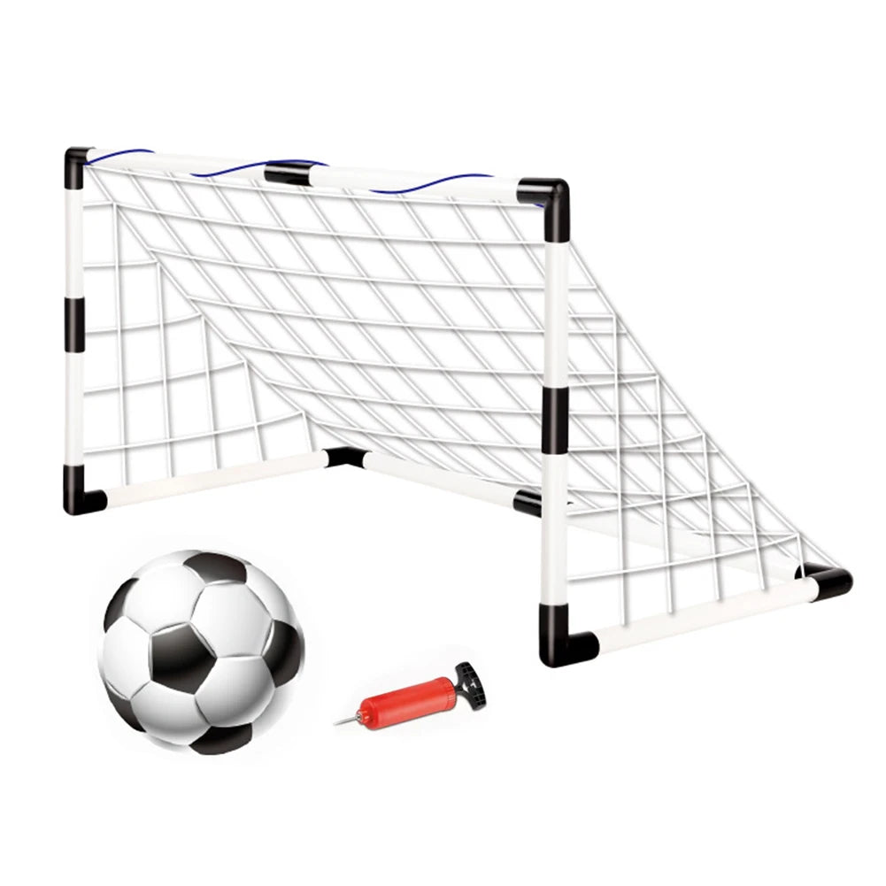 Football Goal Sports Toy Foldable Children's Football Gate with Pump & Ball Portable Soccer Goal for Outdoor Football Training