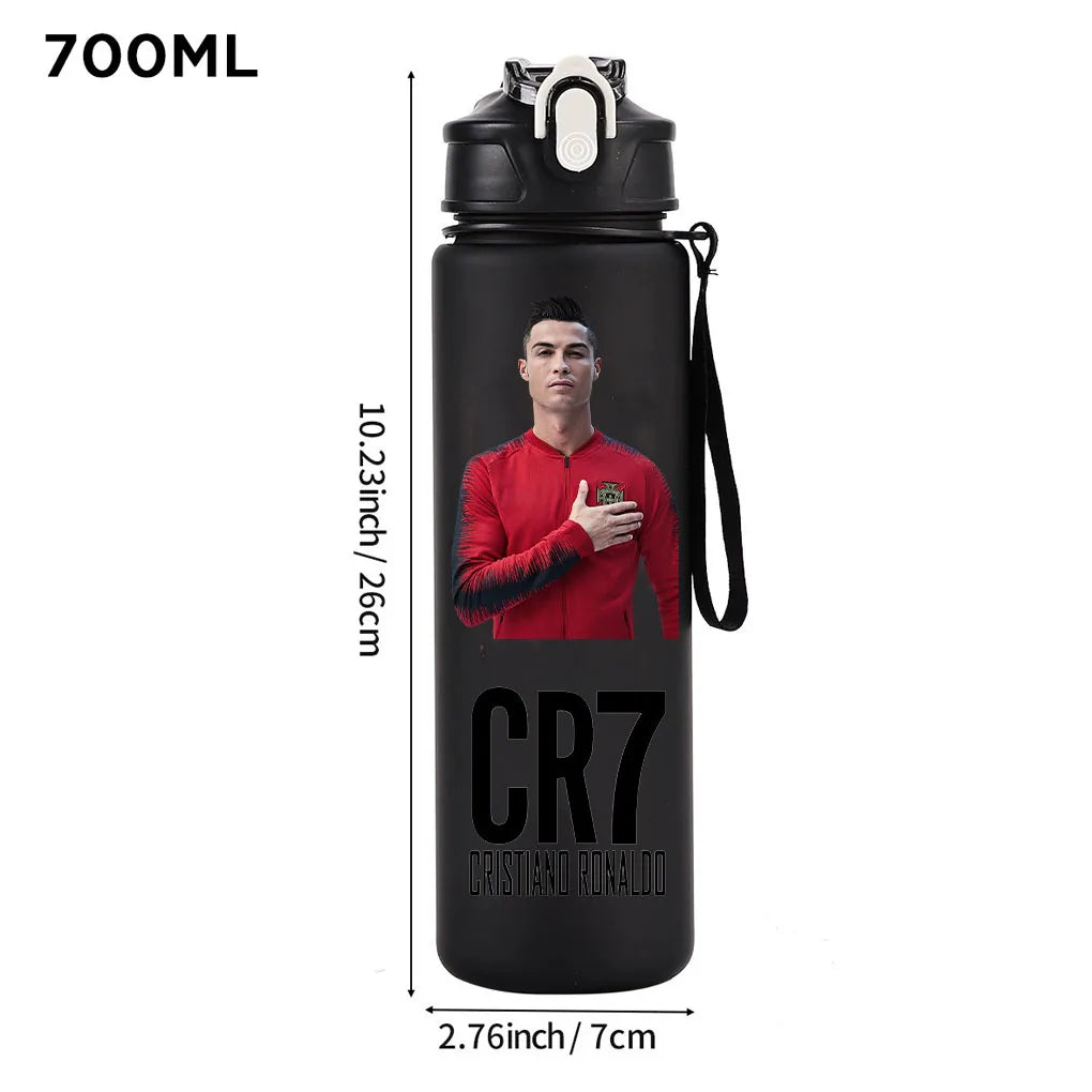 Cristiano Ronaldo Sports Water Bottle Shaker Outdoor Travel Portable Leakproof Drinkware Plastic Drink Bottle BPA Free Gym  gift