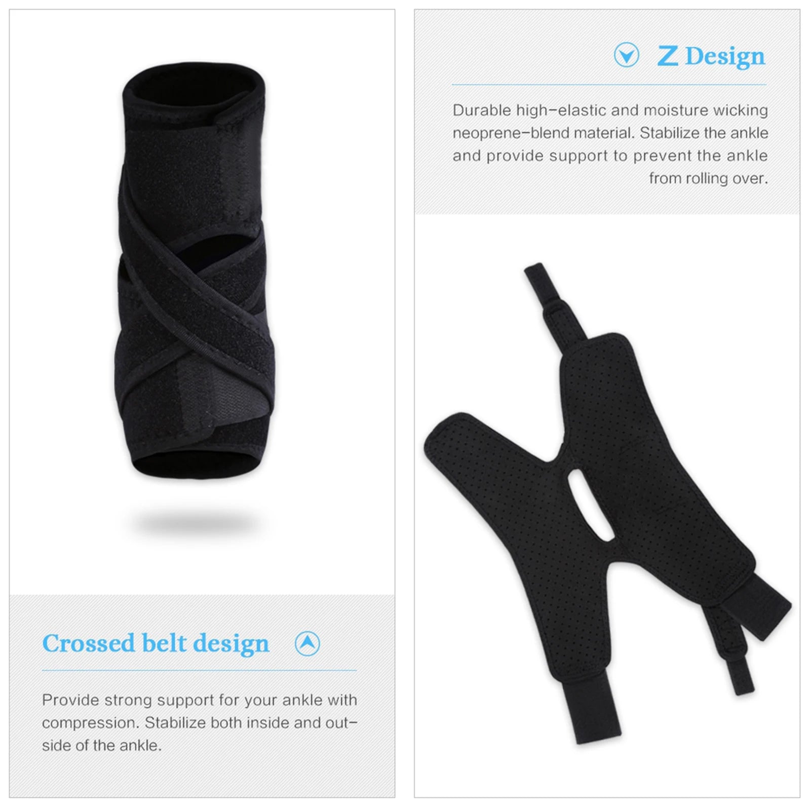 Foot Drop Ankle Brace Support Breathable Adjustable Compression Drop Foot Stabilizer Ankle Sleeve