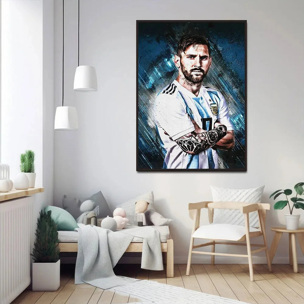 Football Star Messi Ronaldo Poster Wall Art Decoration Painting Without Frame Room Home Decor Soccer Club Fans Collection Gifts