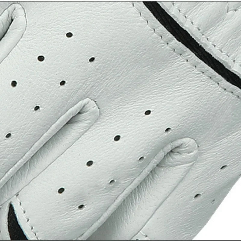 Men Golf Gloves Kid White Cape Genuine Leather Sport Hand Glove Wear Breathable Skid-proof Single Left Right Handed ST025