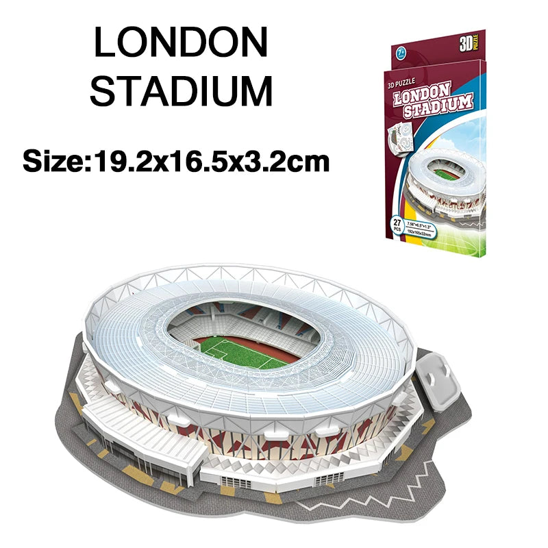 Miniature Football Field 3D DIY Model Assembly World Famous Stadiums Models Football Game Peripheral Toys Fans Toys Gifts TMZ