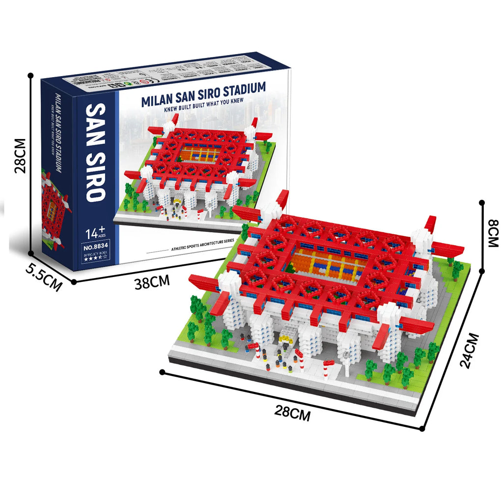 Football Stadium DIY Building Blocks Set Soccer Mini Bricks Model Architectural Building for Adults Football Field Theme Gift