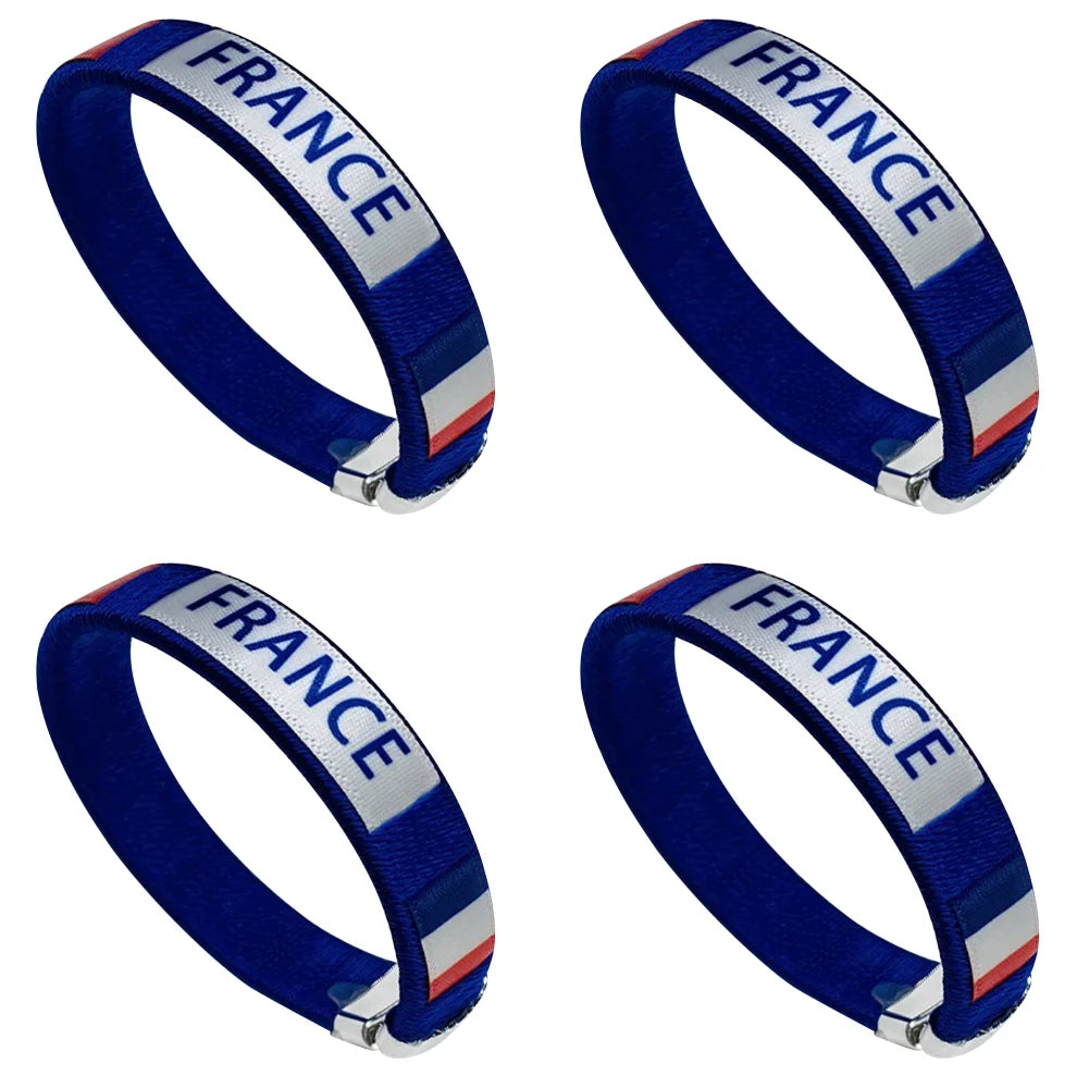 Country Flag Wristband Souvenir Diameter 65mm Sport Friendship Bracelet National Flag Style Bracelet for Football Match Cheering