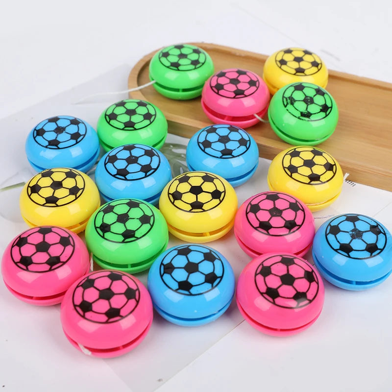 12/24pcs Mini Football Yoyo Balls Toy Kids Sports Theme Soccer Birthday Party Favors Goodie Pinata Filler Boy Girl School Gifts
