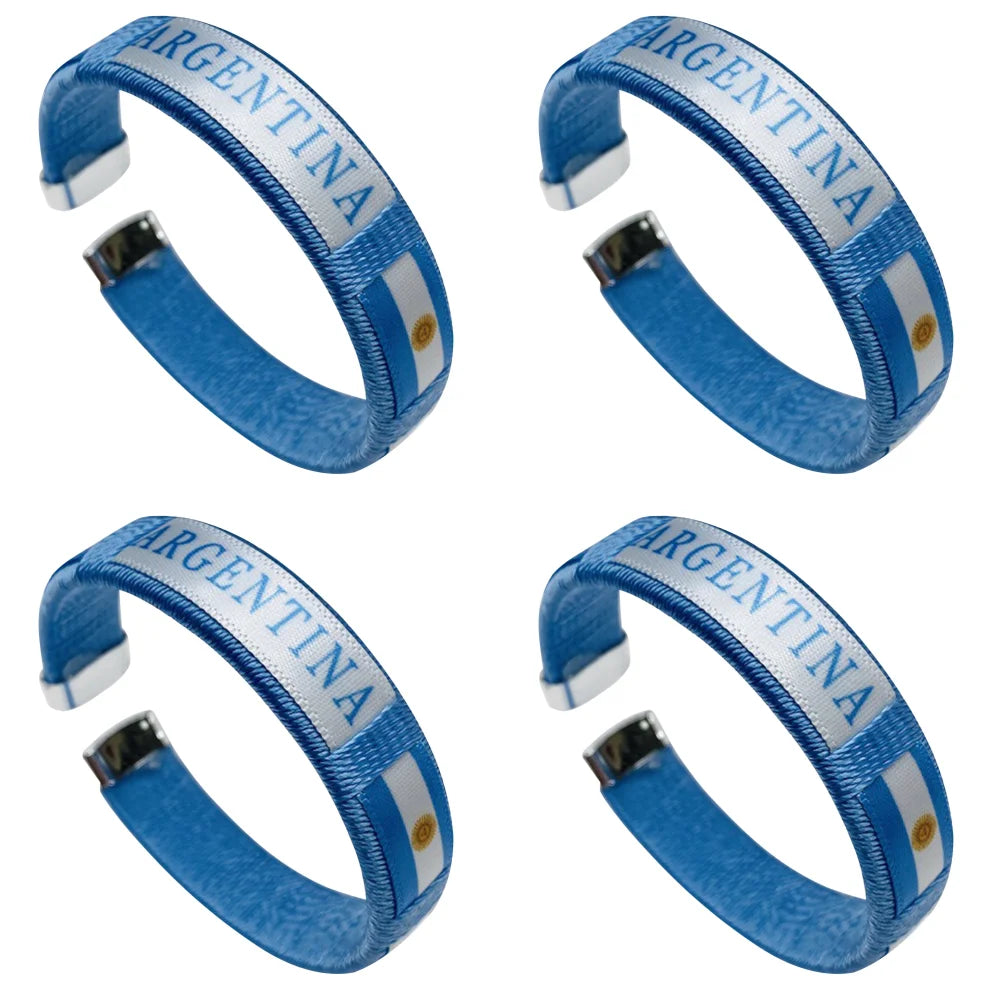 Country Flag Wristband Souvenir Diameter 65mm Sport Friendship Bracelet National Flag Style Bracelet for Football Match Cheering