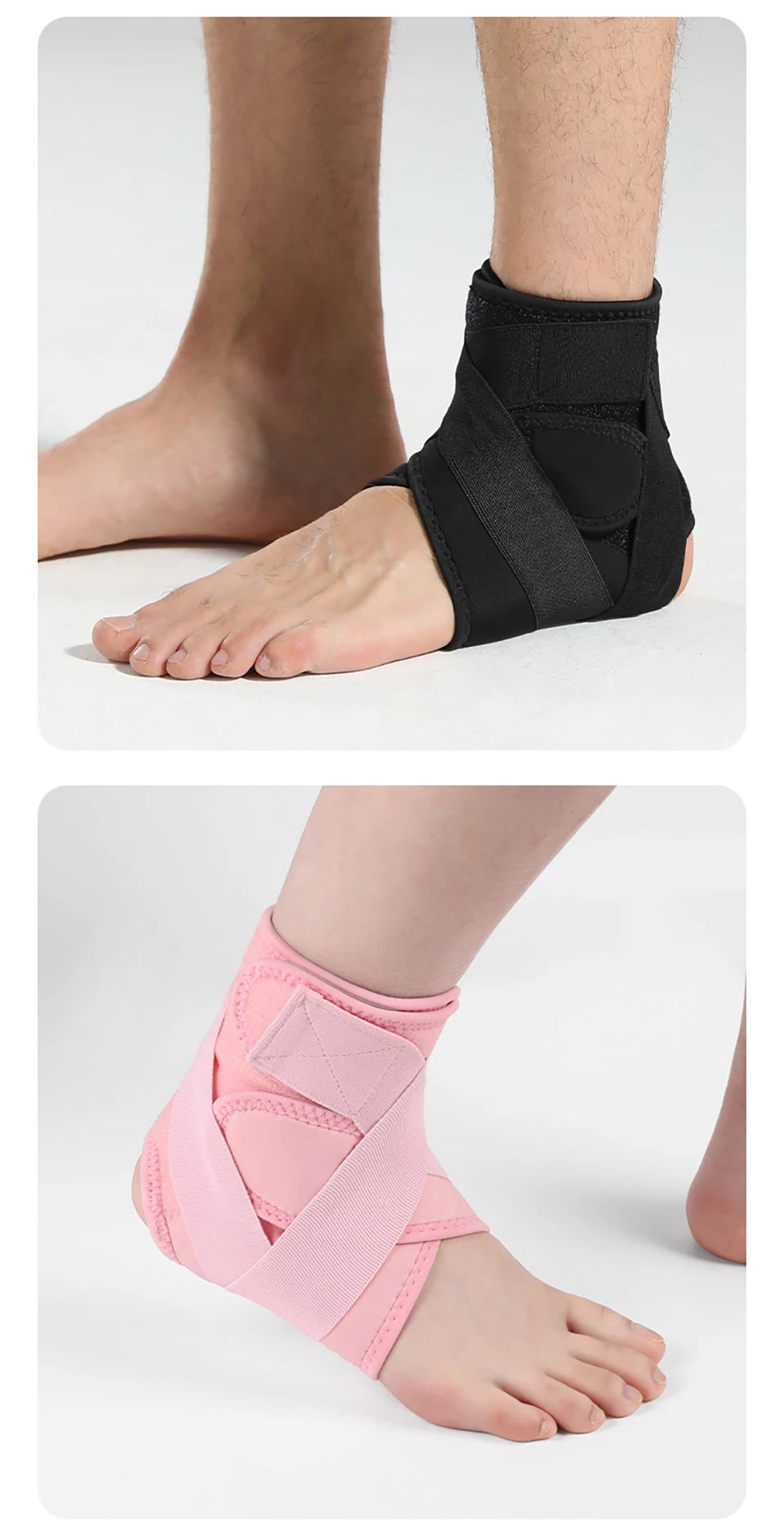 1Pcs Ankle support Comfortable Breathable Sports Compression Wraparound Ankle Protection Silicone Anti-slip Soccer Basketball