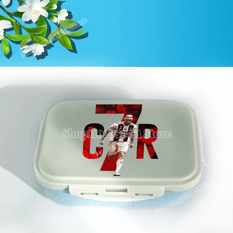 Football Stars Cristiano Ronaldo Print Lunch-box CR7 Lunch Box for Students Food-box Women Picnic Container Dinner Pail Gifts