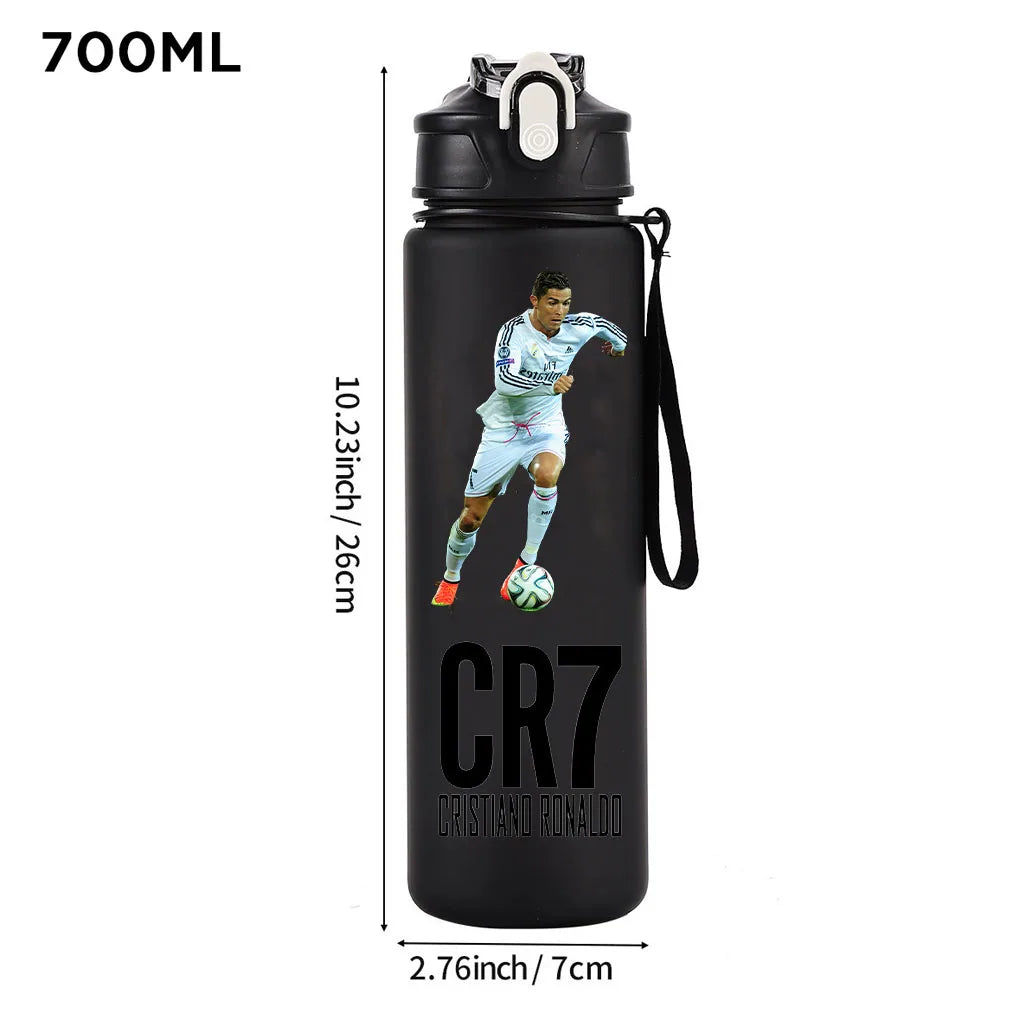 Cristiano Ronaldo Sports Water Bottle Shaker Outdoor Travel Portable Leakproof Drinkware Plastic Drink Bottle BPA Free Gym  gift