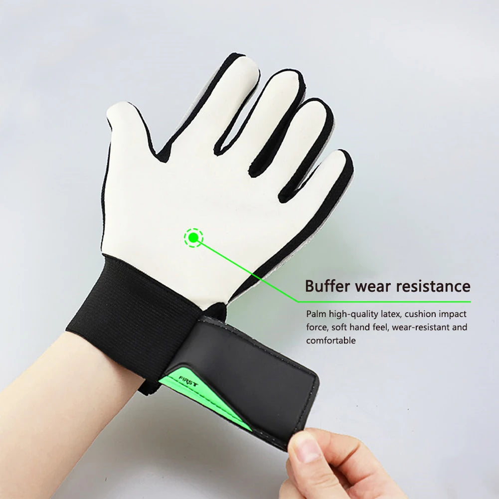 Children's Goalkeeper Gloves Anti-Collision Latex PU Goalkeeper Hand Protection Football Gloves Soccer Accessories for Kids