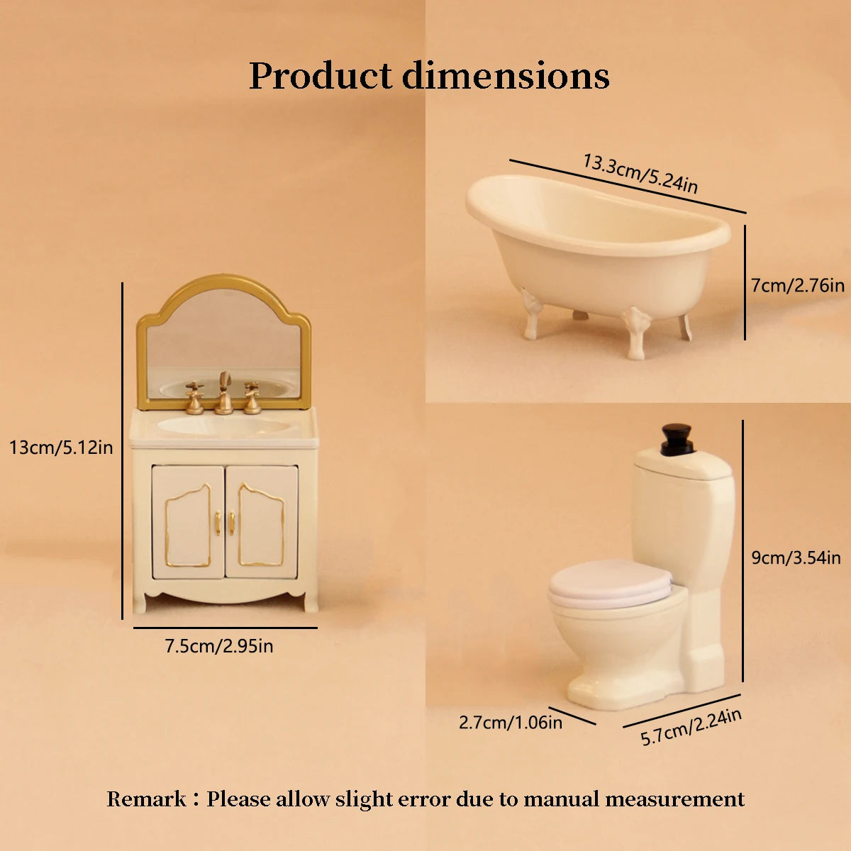 Miniature Simulation Furniture 1:12 Scale for Bathroom, Kitchen, and Bedroom, Suitable for Mini House Decorations