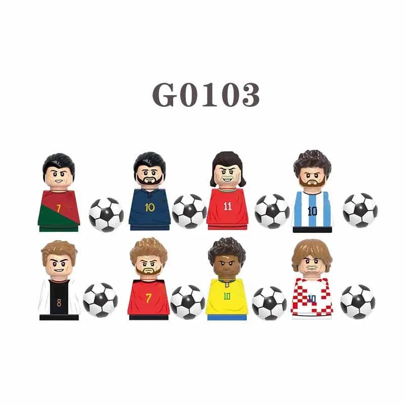 Soccer World Famous Football Players Figurine Mini Action Building Block Toy Kids Gifts