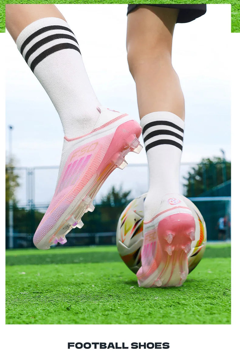 New Men Football Boots Training Soccer Shoes Match Adult Cleats Outdoor Sport Boys Breathable Non Slip Long Spikes Comfortable