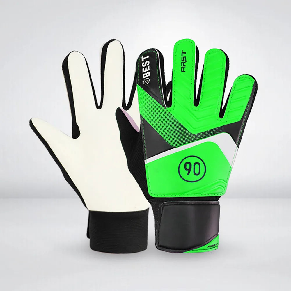 1 Pair Children Anti-Slip Glove Goalkeeper Gloves Finger Protection Goal Thickened Latex Football Gloves