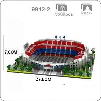 Barcelona Soccer Stadium Micro Blocks Building Sets Mini Bricks Architecture Building Block Toys for Adults Football Field Gift