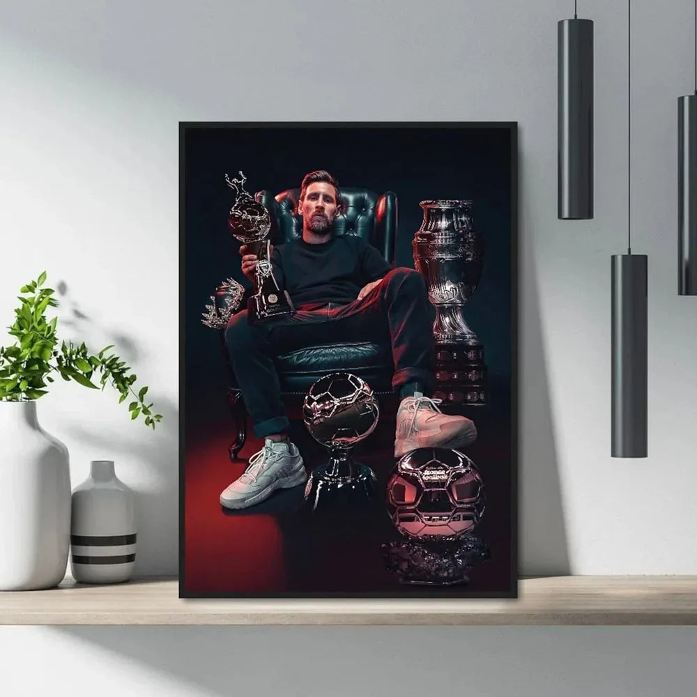 Football Star Messi Ronaldo Poster Wall Art Decoration Painting Without Frame Room Home Decor Soccer Club Fans Collection Gifts