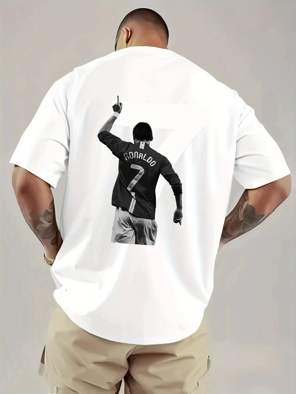 New Arrival Mens Clothes CR7 Cristiano Ronaldo Soccer Graphic Jersey Back Print Short Sleeved Round Neck Y2k Fashion Tshirt Men