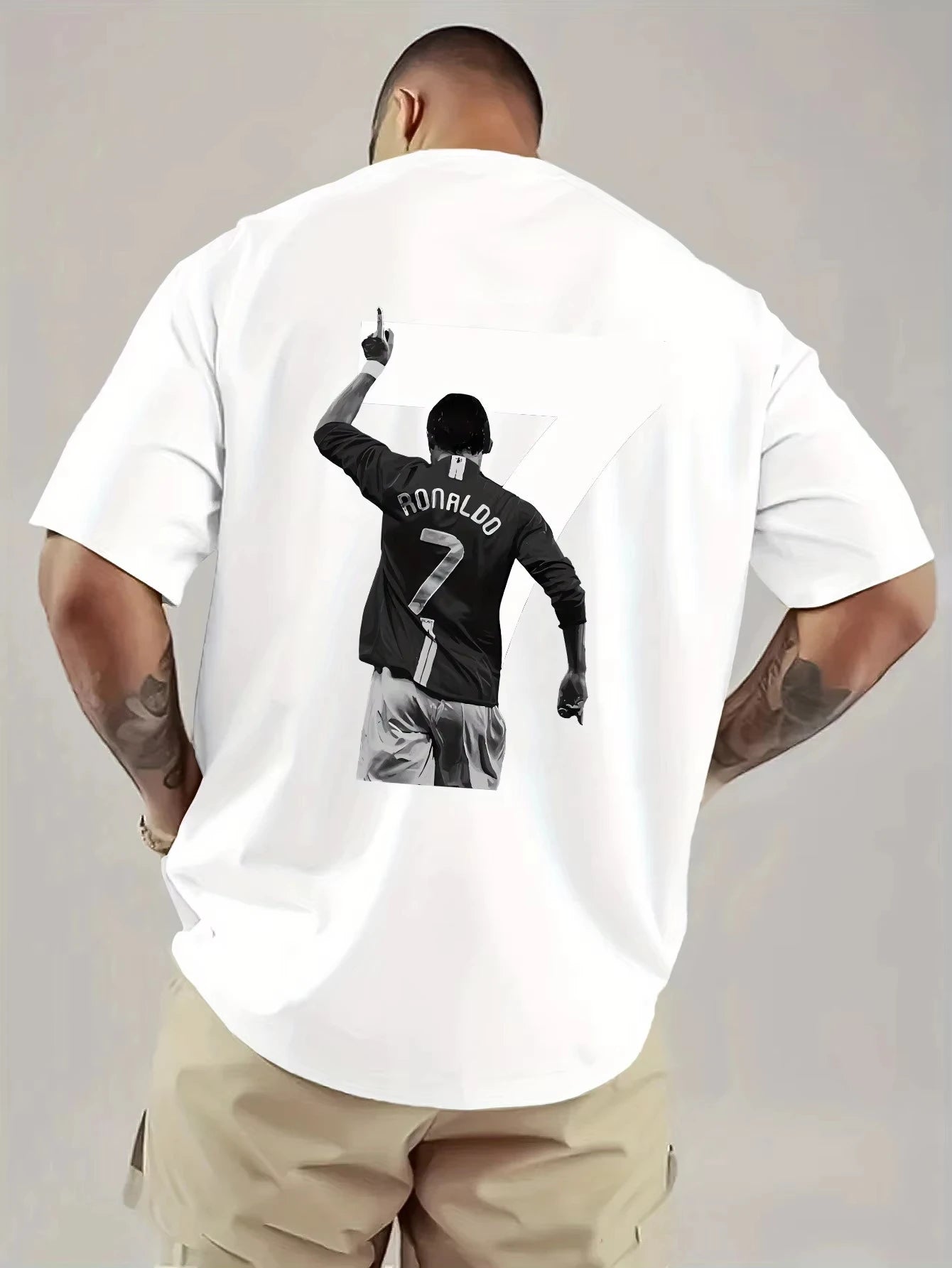 New Arrival Mens Clothes CR7 Cristiano Ronaldo Soccer Graphic Jersey Back Print Short Sleeved Round Neck Y2k Fashion Tshirt Men