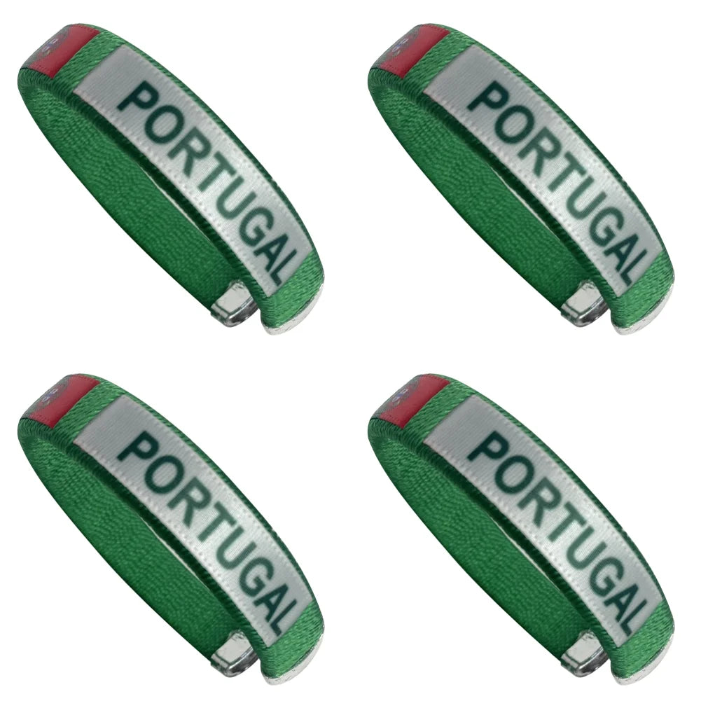 Country Flag Wristband Souvenir Diameter 65mm Sport Friendship Bracelet National Flag Style Bracelet for Football Match Cheering