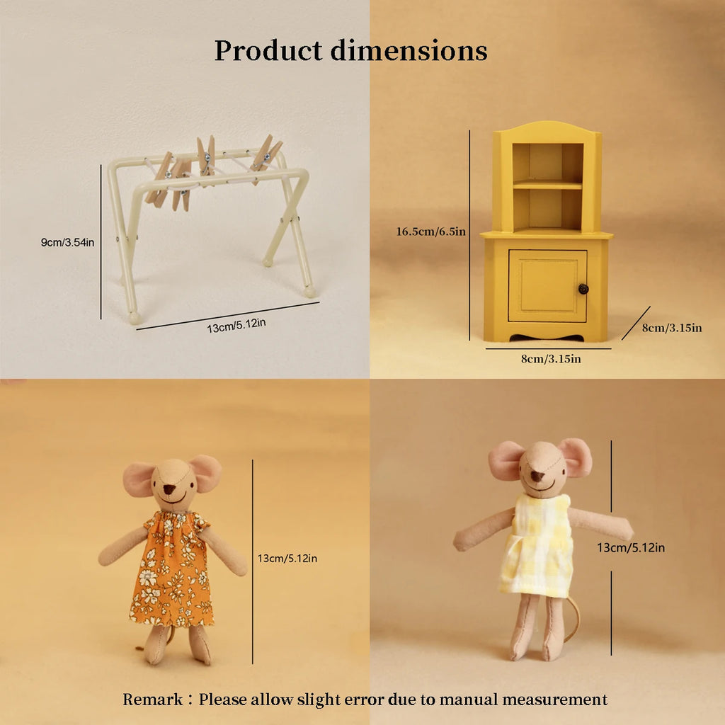 Miniature Simulation Furniture 1:12 Scale for Bathroom, Kitchen, and Bedroom, Suitable for Mini House Decorations