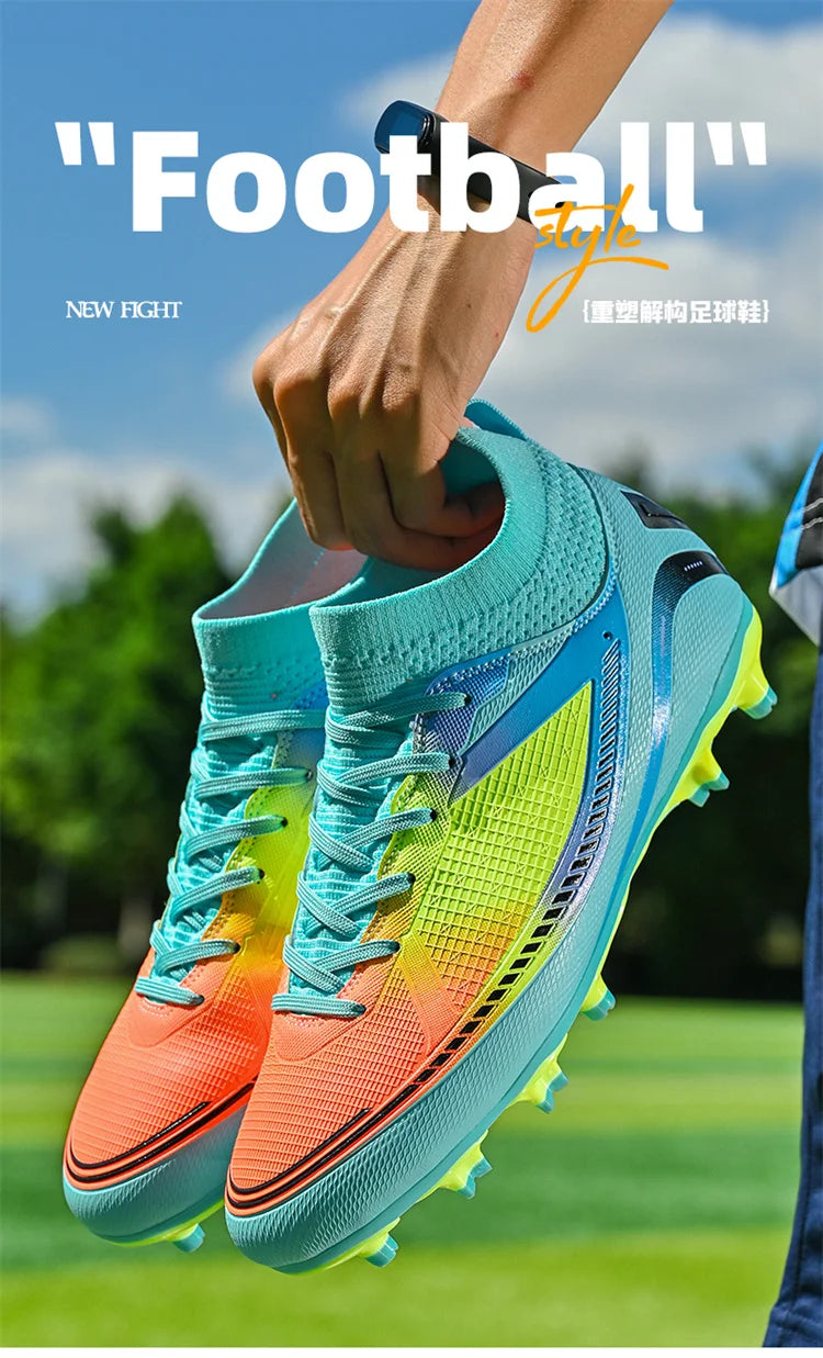 Mens Soccer Shoes TF/FG High Ankle Football Boots Kids Women Outdoor Sports Shoes Multicolor Training Match Athletic Sneakers