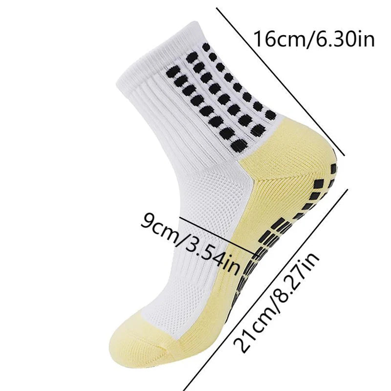 3 Pairs Knee Pads Calf Sleeves+3 Pairs Football Socks Men Women Outdoor Sports Socks Non-slip Silicone Bottom Soccer Socks