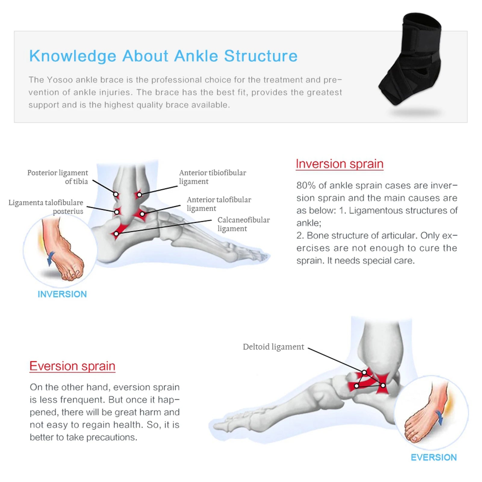 Foot Drop Ankle Brace Support Breathable Adjustable Compression Drop Foot Stabilizer Ankle Sleeve