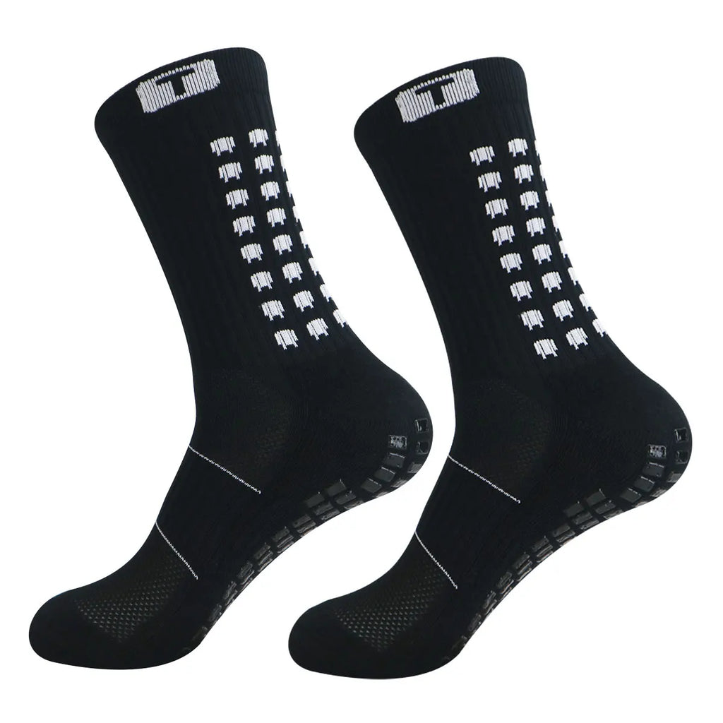 5 pairs of anti slip and shock-absorbing football socks, breathable, moisture wicking, wear-resistant, ankle protection