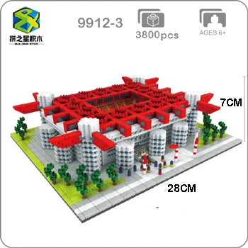 Barcelona Soccer Stadium Micro Blocks Building Sets Mini Bricks Architecture Building Block Toys for Adults Football Field Gift