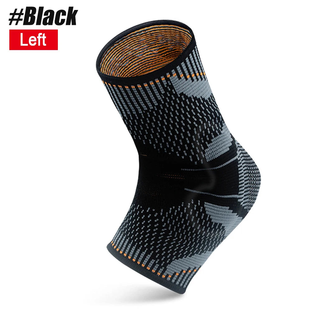 1Pcs Ankle Support Brace with Silicone Shock Absorption Cushion Stabilize Ankle Joints for Football Basketball Running Sports