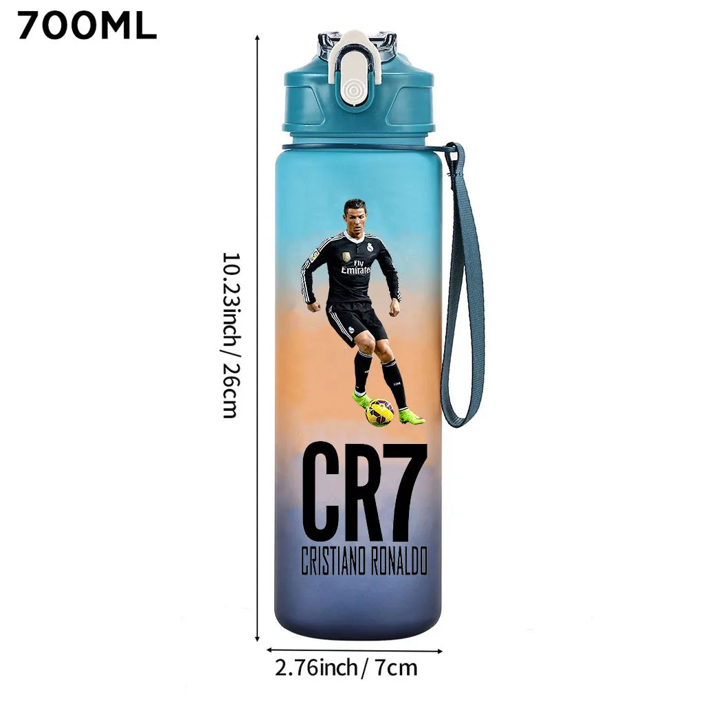 Cristiano Ronaldo Sports Water Bottle Shaker Outdoor Travel Portable Leakproof Drinkware Plastic Drink Bottle BPA Free Gym  gift