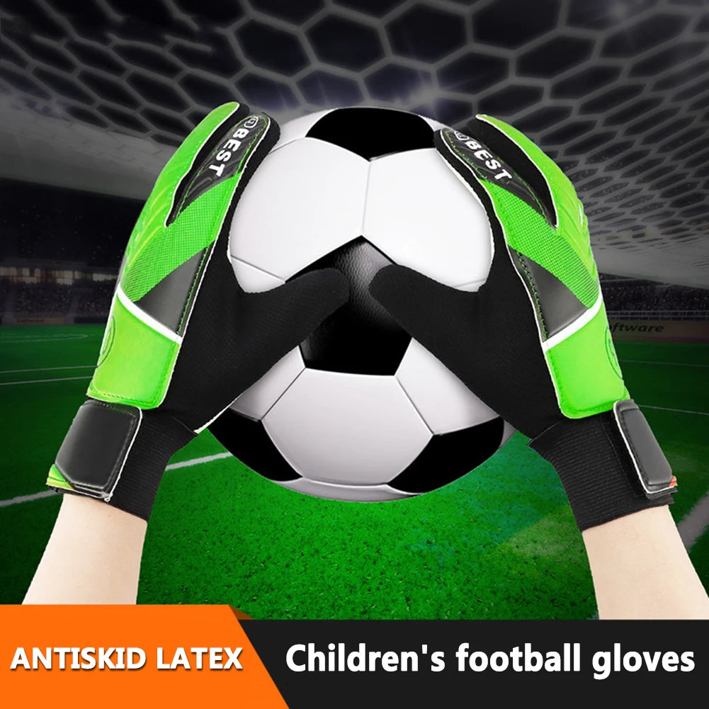 Children's Goalkeeper Gloves Anti-Collision Latex PU Goalkeeper Hand Protection Football Gloves Soccer Accessories for Kids