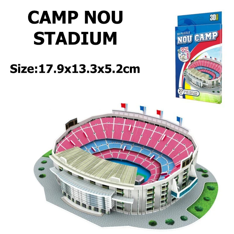 Miniature Football Field 3D DIY Model Assembly World Famous Stadiums Models Football Game Peripheral Toys Fans Toys Gifts TMZ