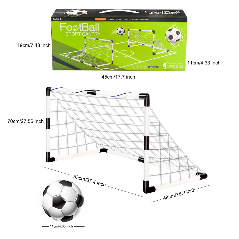 Mini Football Goal with Pump & Ball Folding Soccer Goal Weather Resistant Foldable Football Goal Post Football Sport Accessories