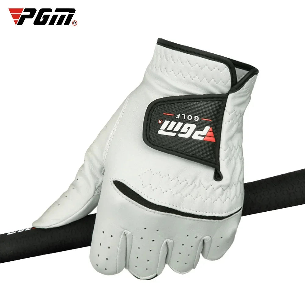 Men Golf Gloves Kid White Cape Genuine Leather Sport Hand Glove Wear Breathable Skid-proof Single Left Right Handed ST025