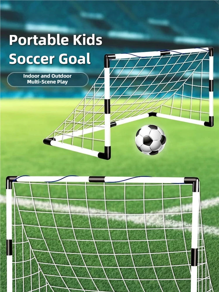 New Football Goal Sports Toy Foldable Children's Football Gate with Pump & Ball Portable Soccer Goal Outdoor Football Training