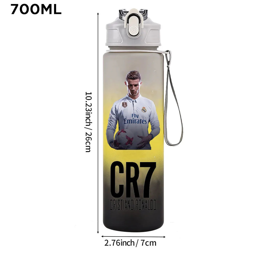 Cristiano Ronaldo Sports Water Bottle Shaker Outdoor Travel Portable Leakproof Drinkware Plastic Drink Bottle BPA Free Gym  gift