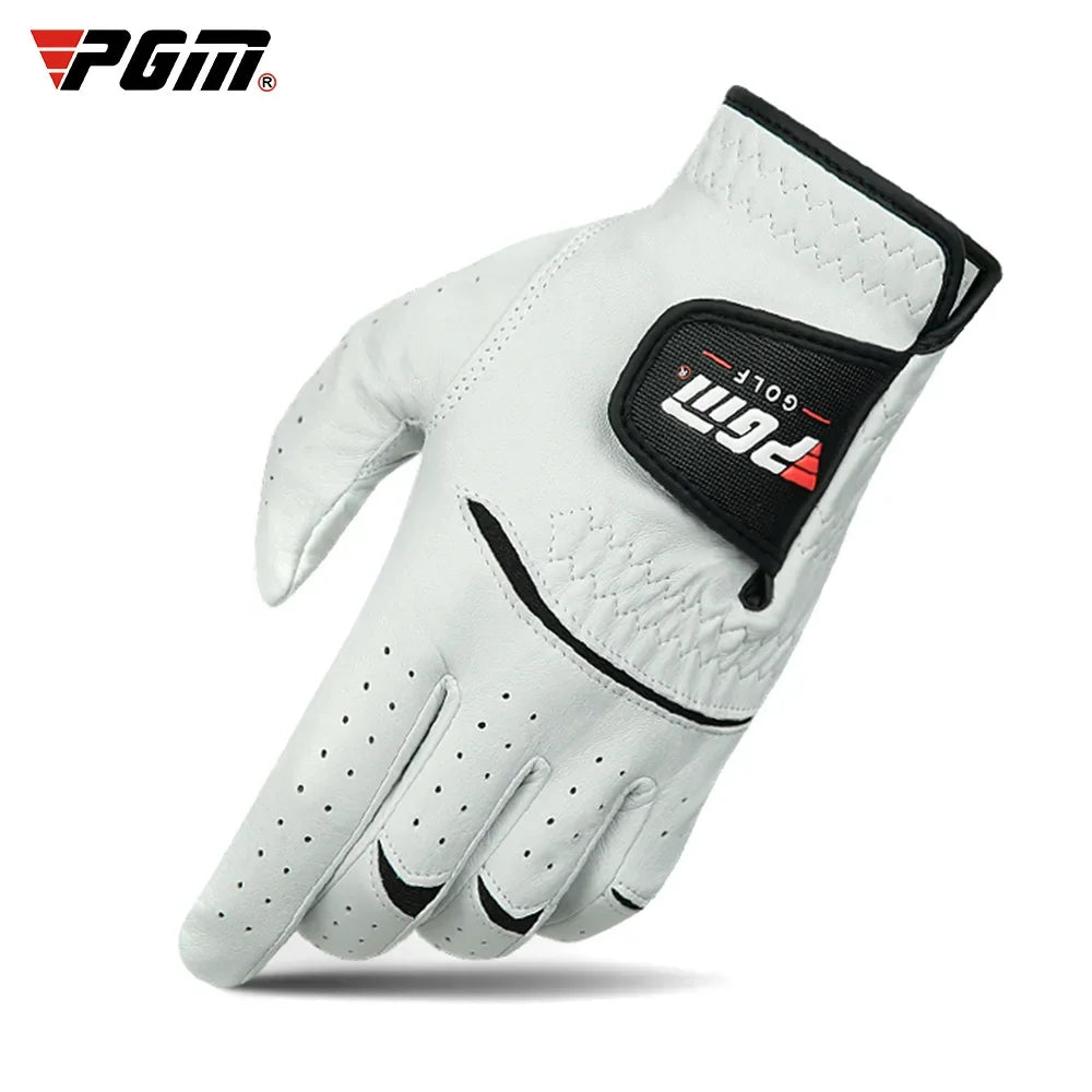 Men Golf Gloves Kid White Cape Genuine Leather Sport Hand Glove Wear Breathable Skid-proof Single Left Right Handed ST025